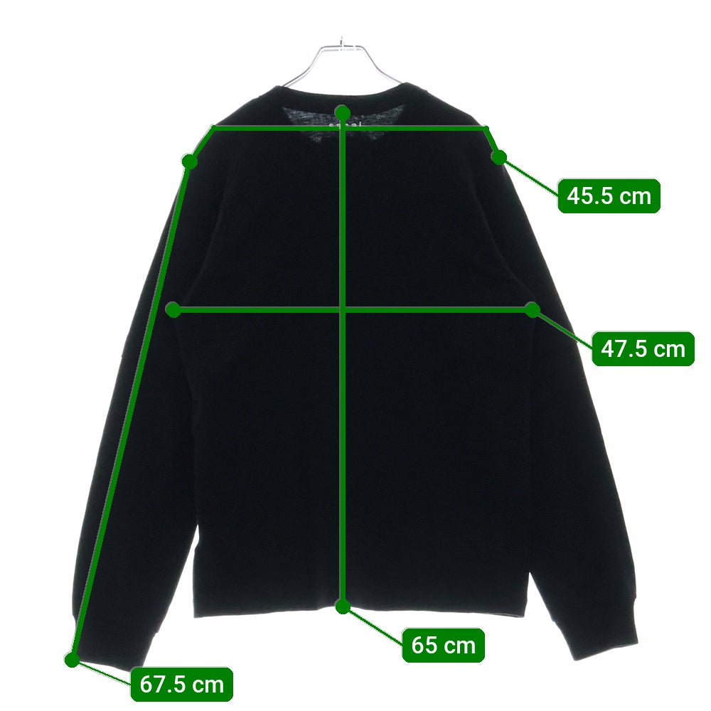 Sacai(サカイ) 21SS ×KAWS Flock Print Long Sleeve T-Shirt カウズ フロックプリント クルーネック 長袖Tシャツ カットソー ブラック 21-0287S