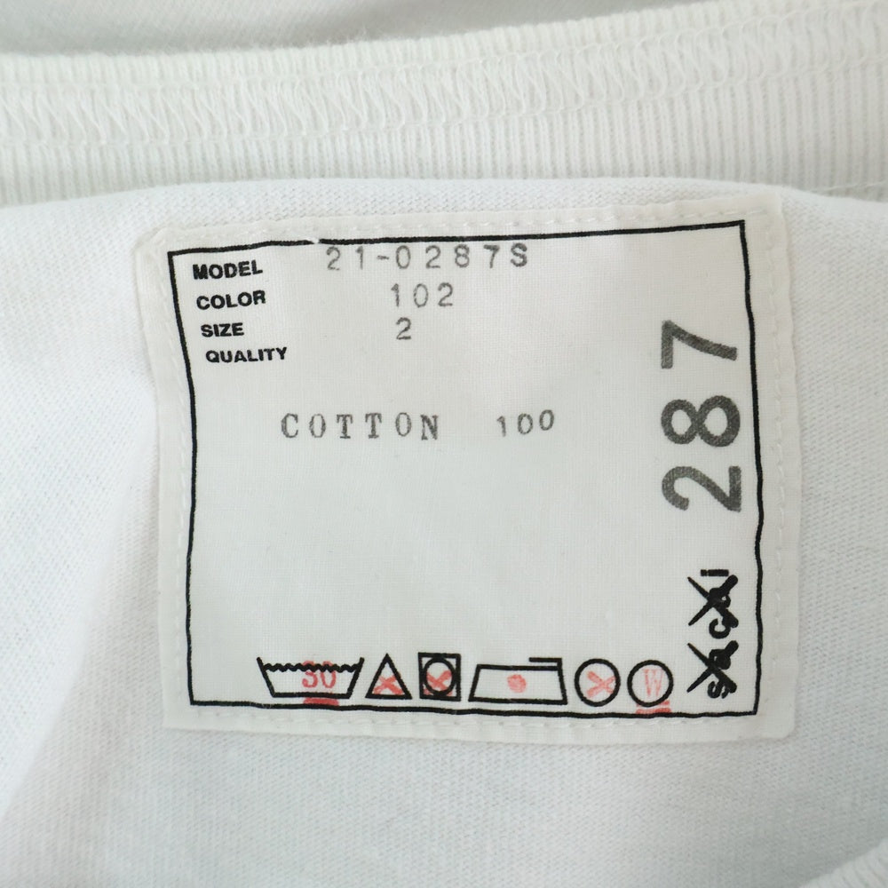 Sacai(サカイ) 21SS ×KAWS Flock Print Long Sleeve T-Shirt カウズ フロックプリント クルーネック 長袖Tシャツ カットソー ホワイト 21-0287S