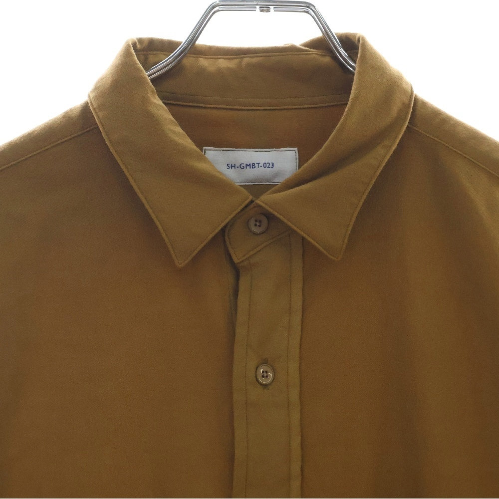 SH(エスエイチ) WOOL REGULAR COLLAR SHIRT ウール レギュラーカラー 長袖シャツ ブラウン SH-GMBT-023