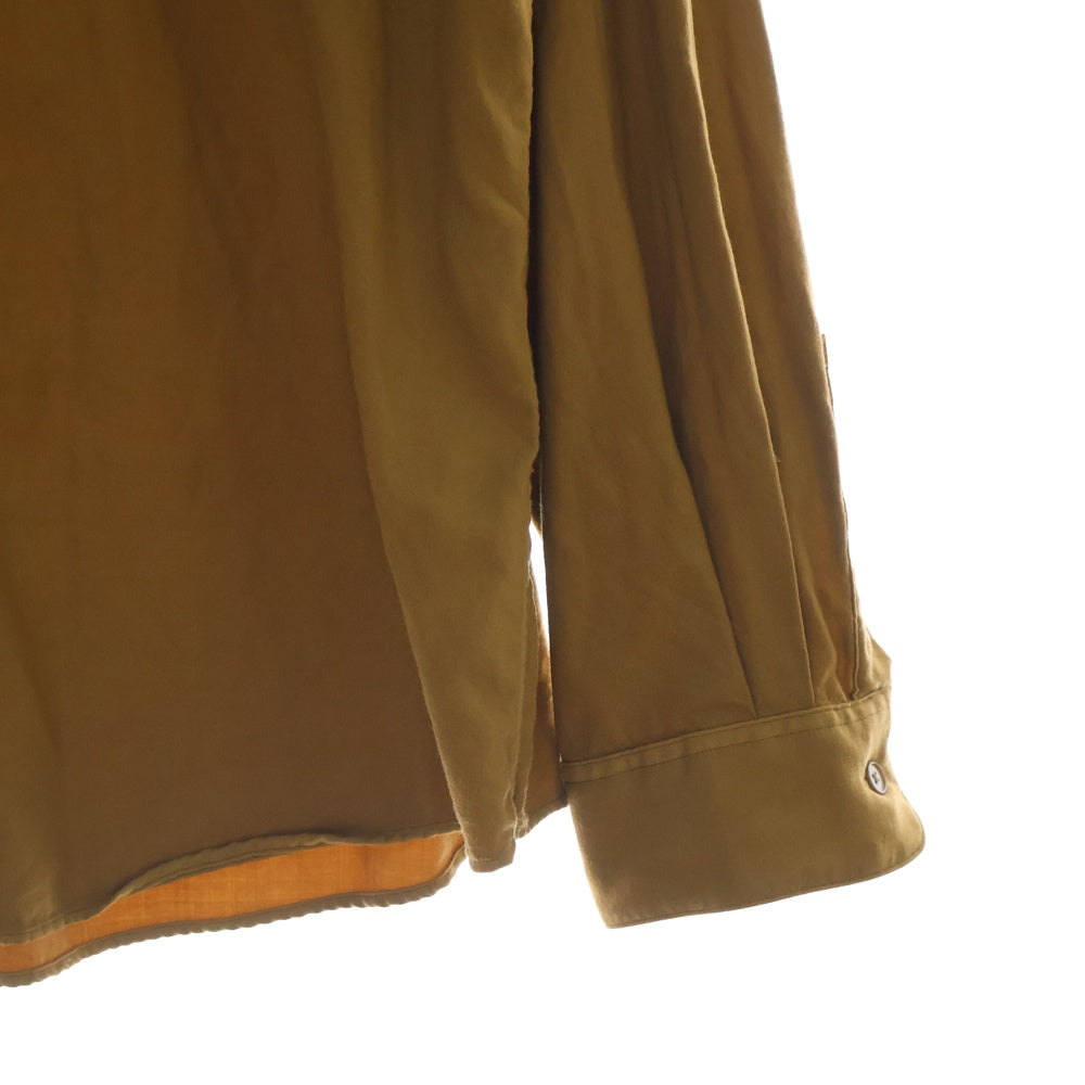 SH(エスエイチ) WOOL REGULAR COLLAR SHIRT ウール レギュラーカラー 長袖シャツ ブラウン SH-GMBT-023