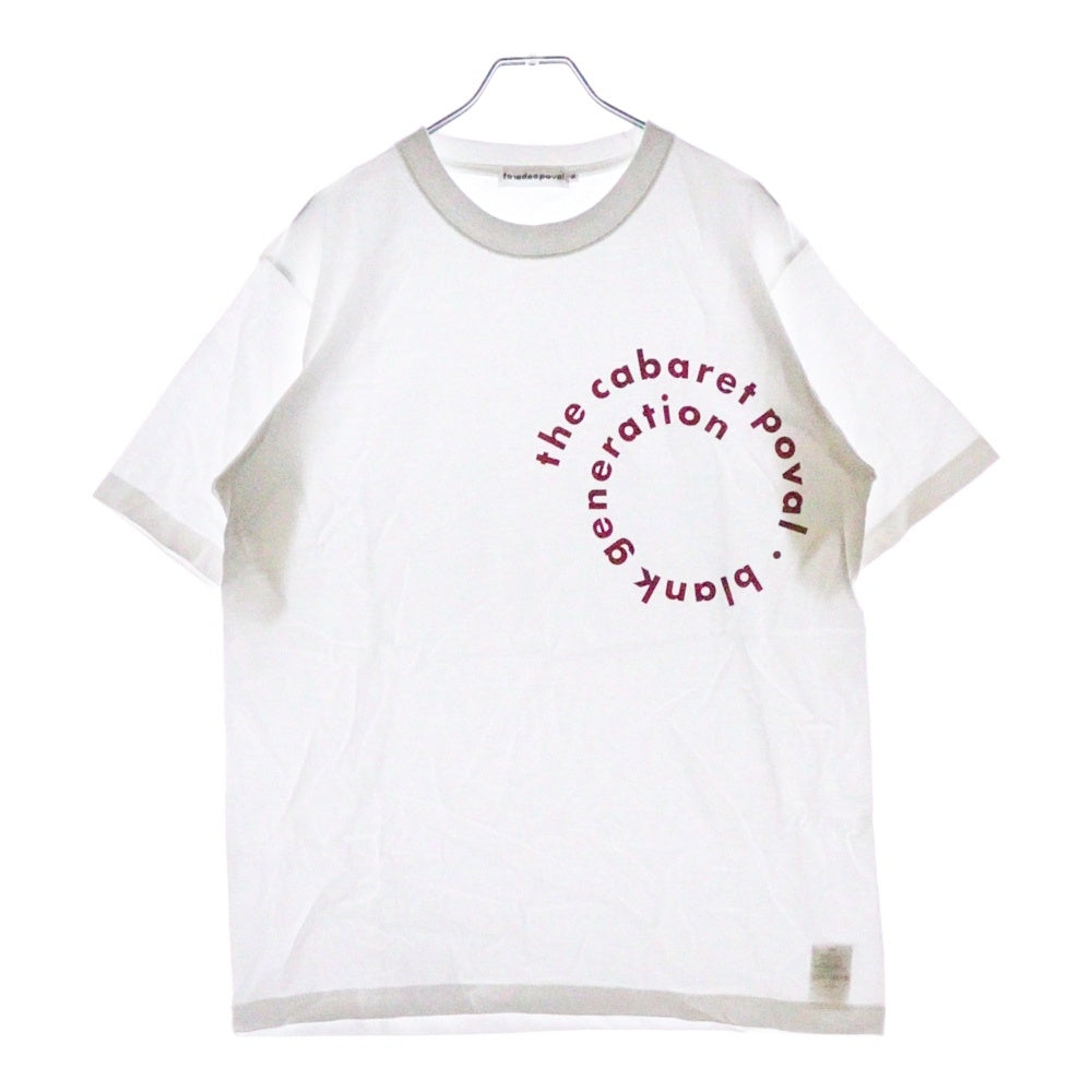 CABARET POVAL(キャバレーポバール) Sidewalk Tee サイドウォーク プリントTシャツ ホワイト