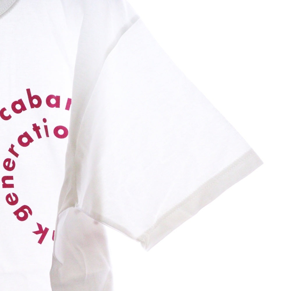 CABARET POVAL(キャバレーポバール) Sidewalk Tee サイドウォーク プリントTシャツ ホワイト