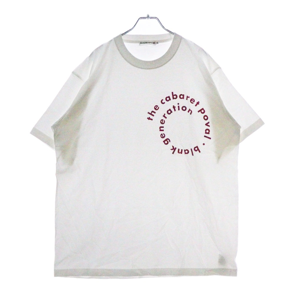 CABARET POVAL(キャバレーポバール) Sidewalk Tee サイドウォーク プリントTシャツ ホワイト