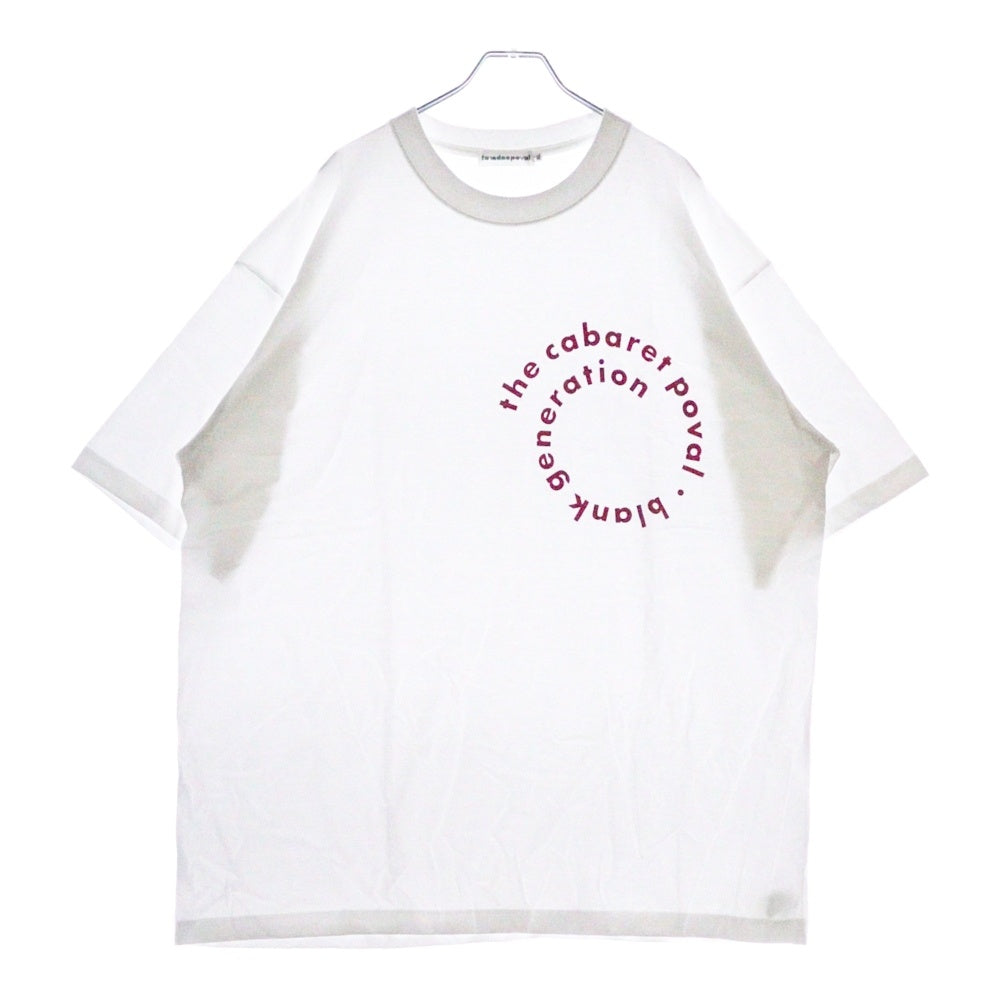 CABARET POVAL(キャバレーポバール) Sidewalk Tee サイドウォーク プリントTシャツ ホワイト