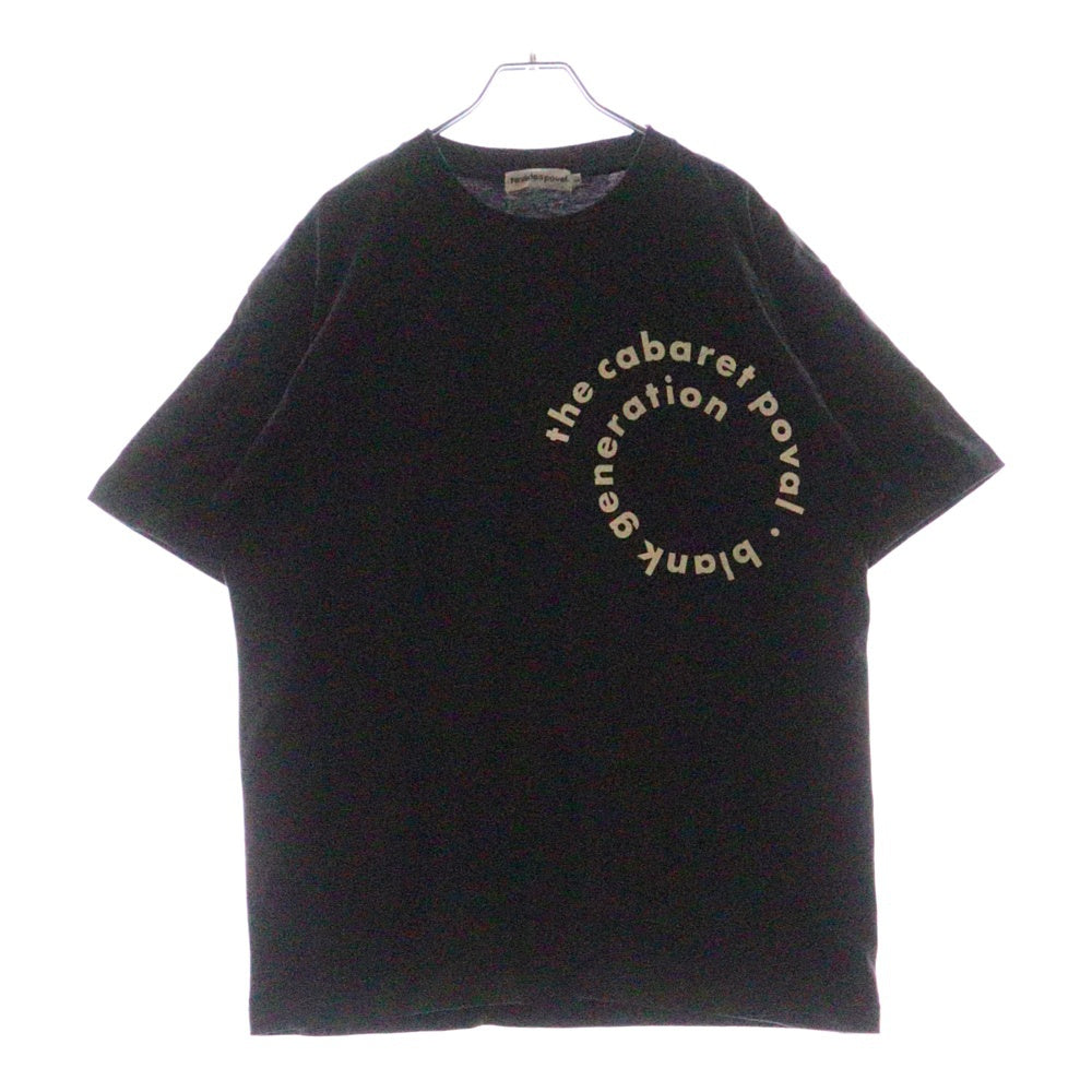 CABARET POVAL(キャバレーポバール) Sidewalk Tee サイドウォーク プリントTシャツ ブラック