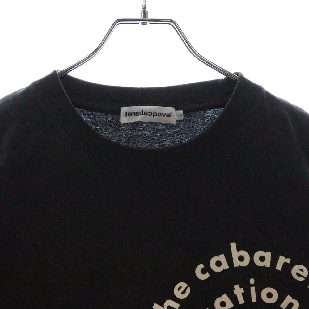 CABARET POVAL(キャバレーポバール) Sidewalk Tee サイドウォーク プリントTシャツ ブラック