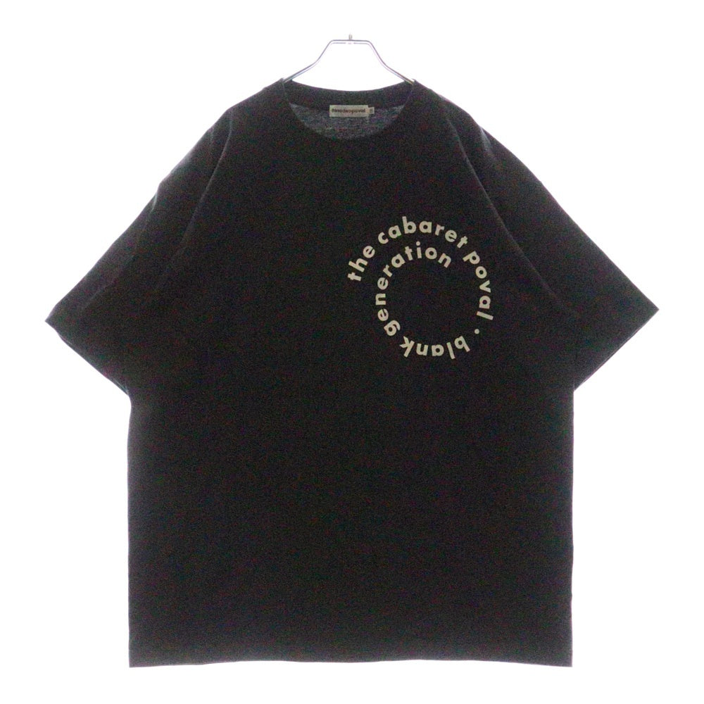 CABARET POVAL(キャバレーポバール) Sidewalk Tee サイドウォーク プリントTシャツ ブラック