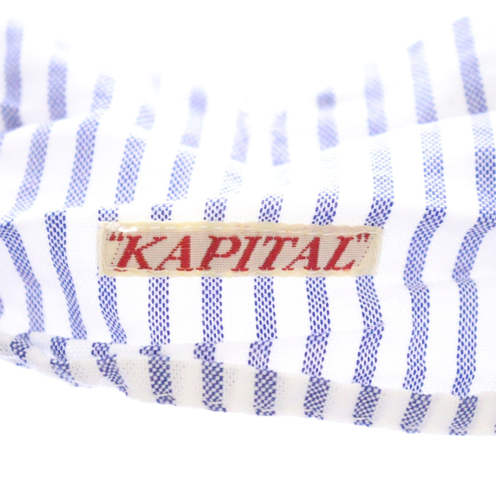 KAPITAL(キャピタル) クワイアボーイカラー ロングスリーブ コットン シャツ ブラウス レディース ホワイト/ライトブルー