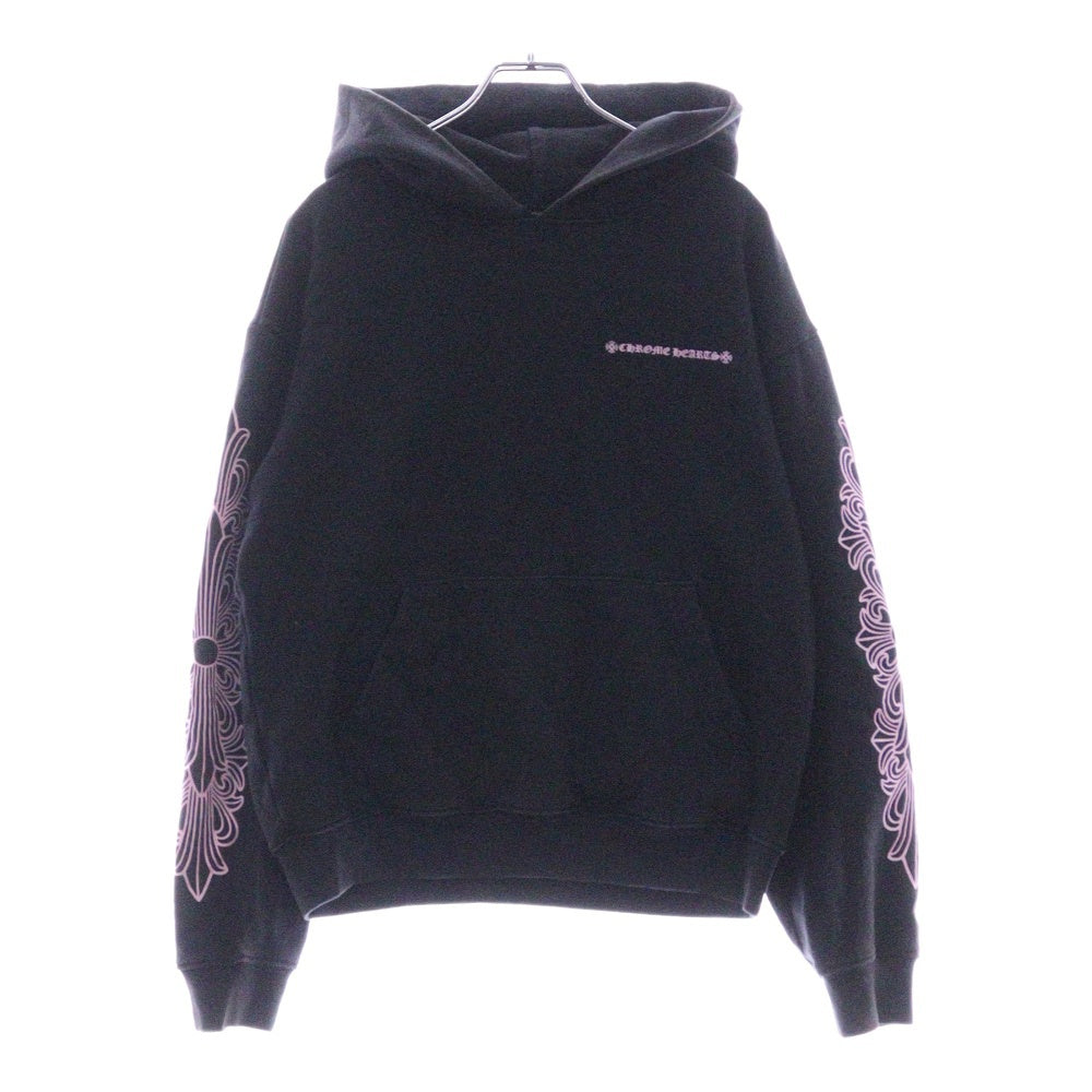CHROME HEARTS(クロムハーツ) ×MATTY BOY HOODED SWEATSHIRT マッティボーイ バックアーチロゴプリント プルオーバーパーカー ブラック/ピンク