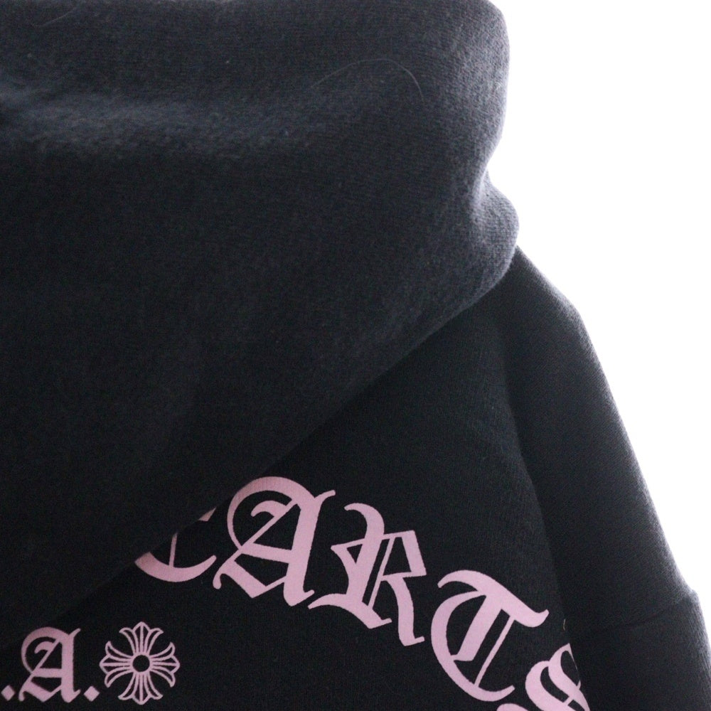 CHROME HEARTS(クロムハーツ) ×MATTY BOY HOODED SWEATSHIRT マッティボーイ バックアーチロゴプリント プルオーバーパーカー ブラック/ピンク