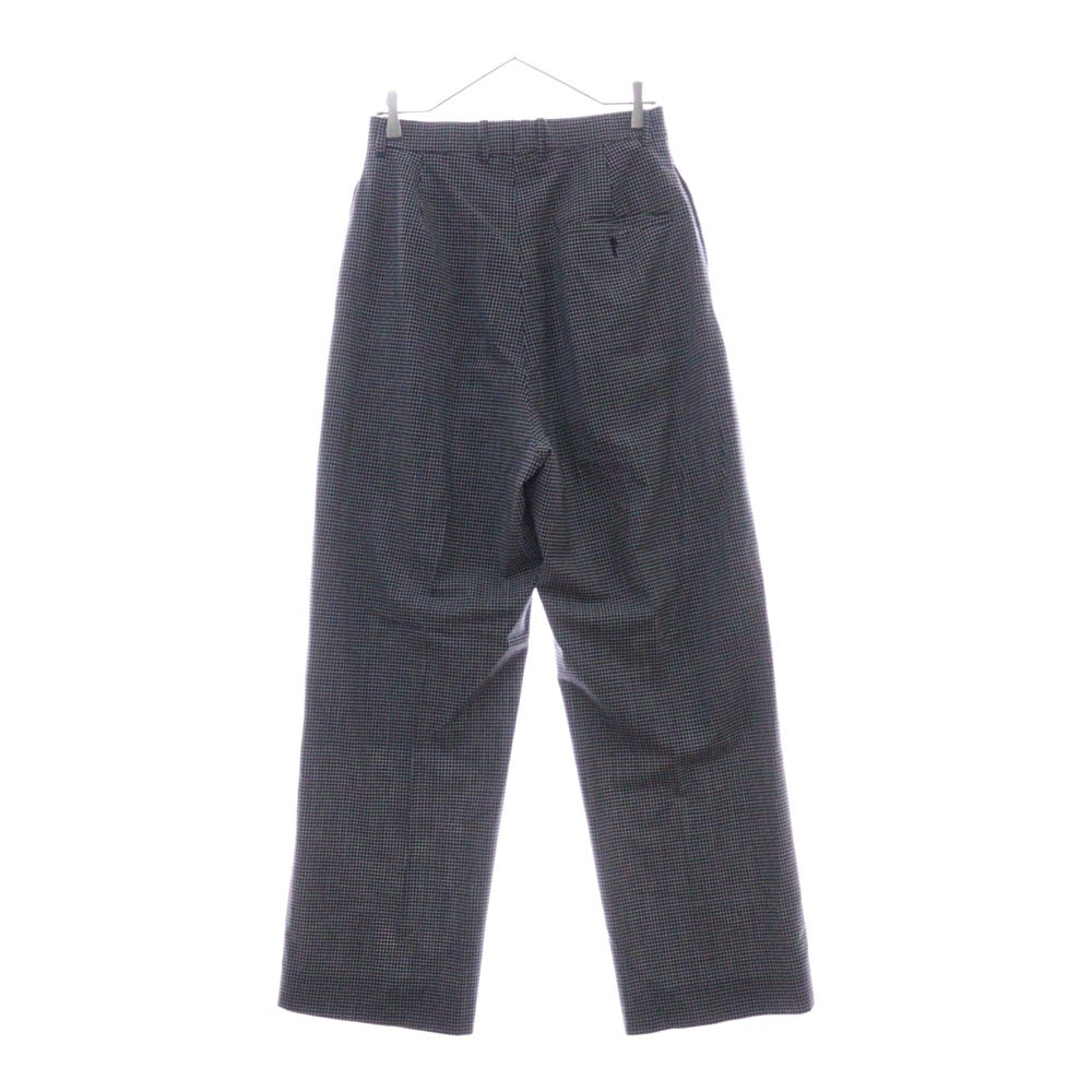 BALENCIAGA(バレンシアガ) チェック柄 ウール ワイドフィット スラックス パンツ グレー 621984 TIT04