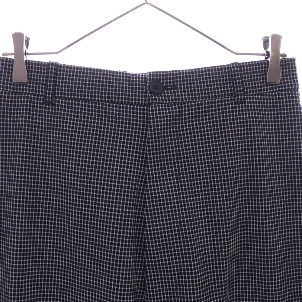 BALENCIAGA(バレンシアガ) チェック柄 ウール ワイドフィット スラックス パンツ グレー 621984 TIT04