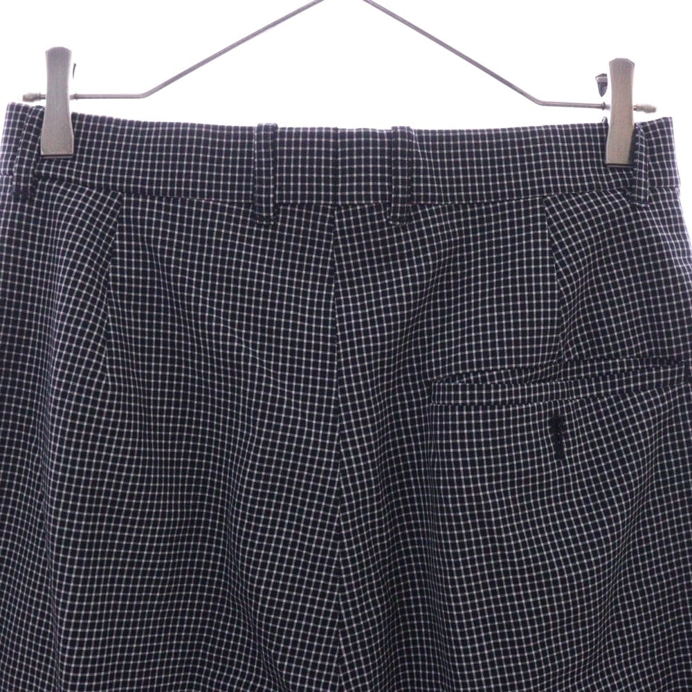 BALENCIAGA(バレンシアガ) チェック柄 ウール ワイドフィット スラックス パンツ グレー 621984 TIT04