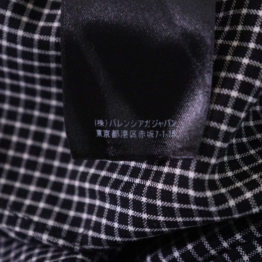 BALENCIAGA(バレンシアガ) チェック柄 ウール ワイドフィット スラックス パンツ グレー 621984 TIT04