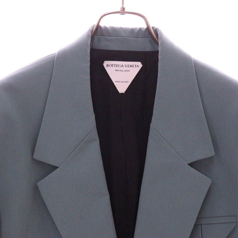 BOTTEGA VENETA(ボッテガヴェネタ) 2B ナイロン ノッチドラペル テーラードジャケット エメラルドグリーン 635034 VKJ60
