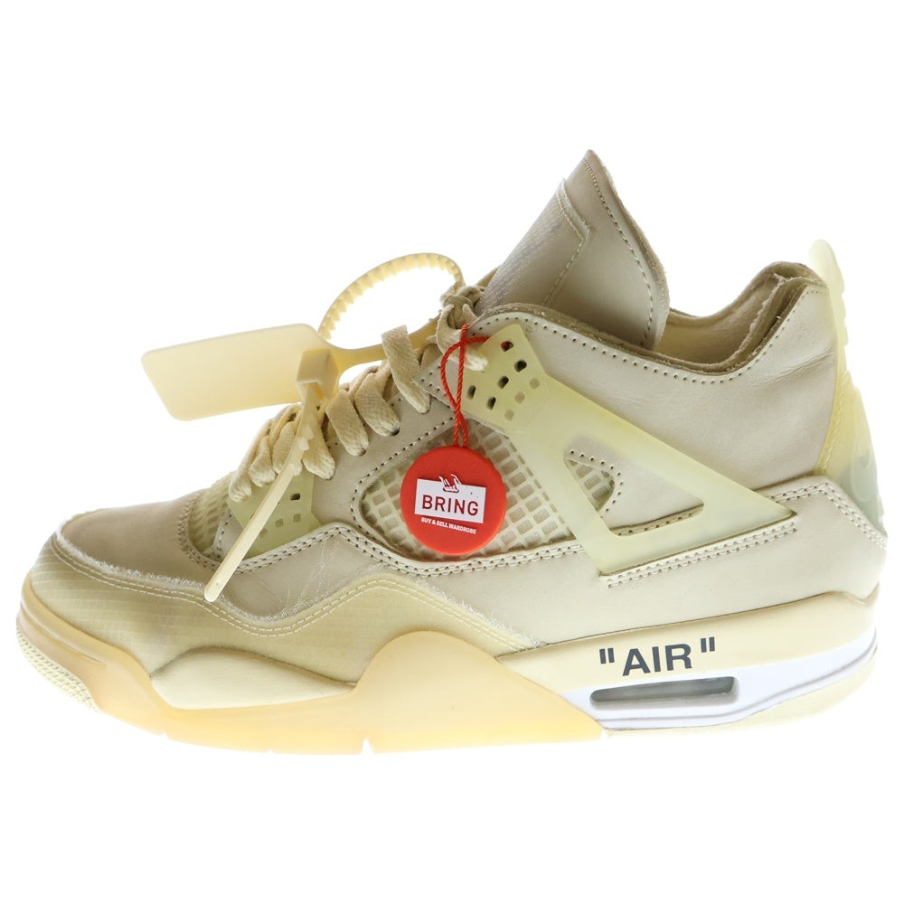 NIKE(ナイキ) ×OFF-WHITE WMNS AIR JORDAN 4 SP SAIL オフホワイト ウィメンズ エアジョーダン4 セイル ハイカットスニーカー アイボリー US8.5/25.5cm CV9388-100