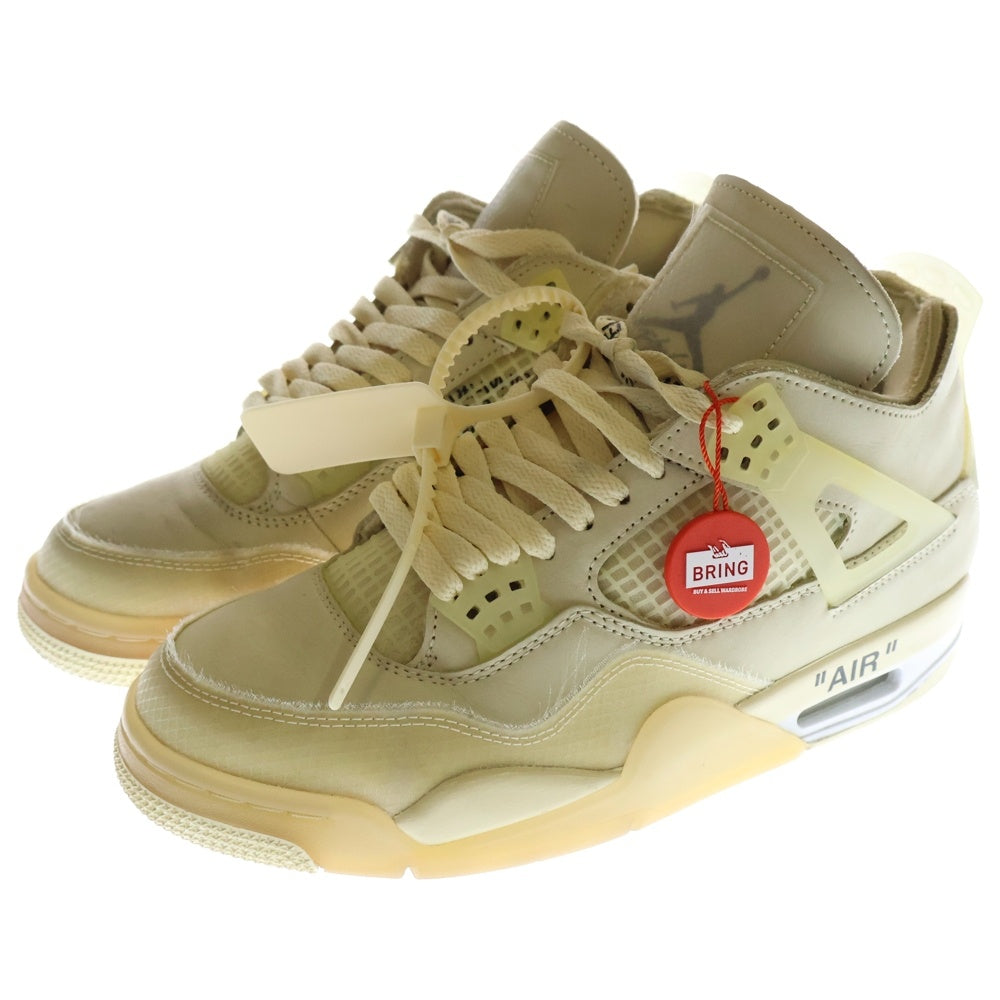 NIKE(ナイキ) ×OFF-WHITE WMNS AIR JORDAN 4 SP SAIL オフホワイト ウィメンズ エアジョーダン4 セイル ハイカットスニーカー アイボリー US8.5/25.5cm CV9388-100