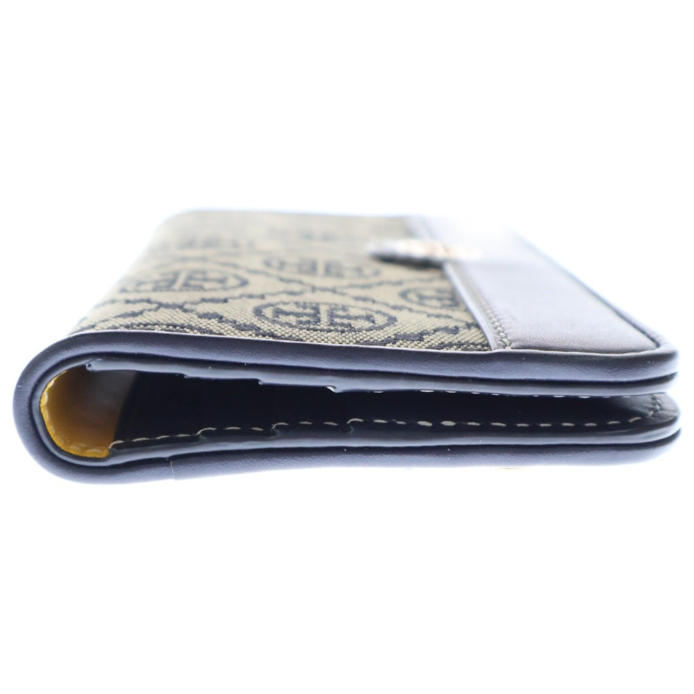 TORY BURCH(トリー バーチ) Monogram Zip Slim Wallet Tモノグラム ジップスリム ロングウォレット 長財布 レディース ネイビー/グレー