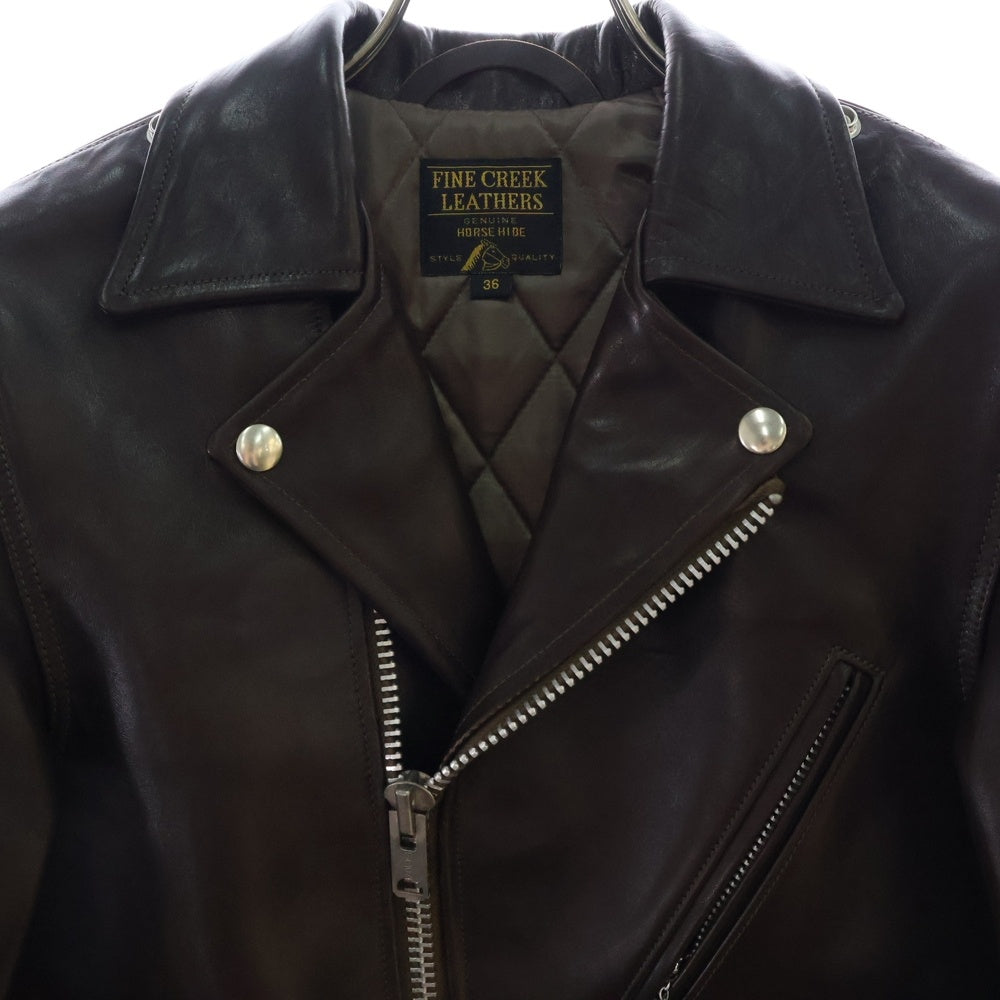 FINE CREEK LEATHERS(ファインクリークレザーズ) 23SS LEON THE NOSTAR CUSTOM レオン カスタム ダブルライダース レザージャケット ブラウン FCJK015
