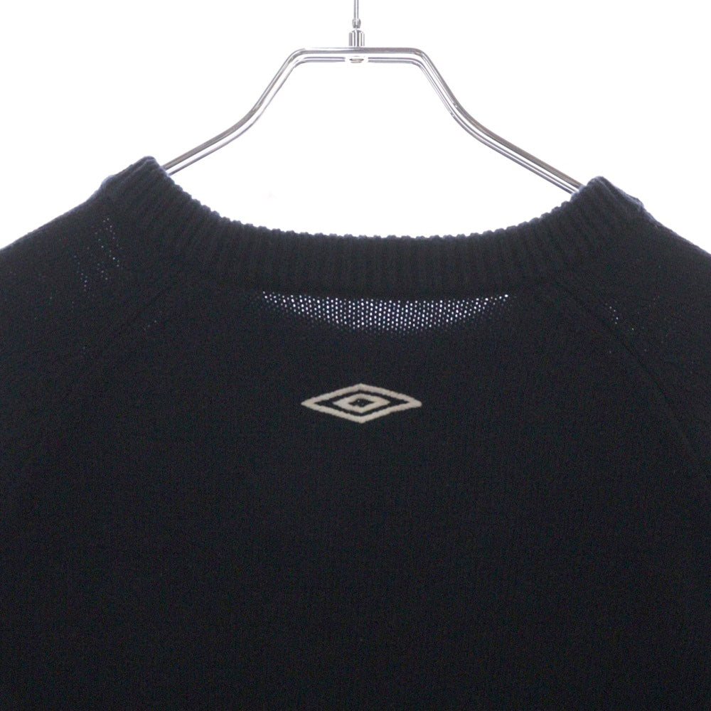 UMBRO(アンブロ) ×JOURNAL STANDARD EX STADIUM SIDE SWEATER ジャーナルスタンダード ロゴ刺繍 スタジアムサイド コットンニット セーター ネイビー 24080610000730