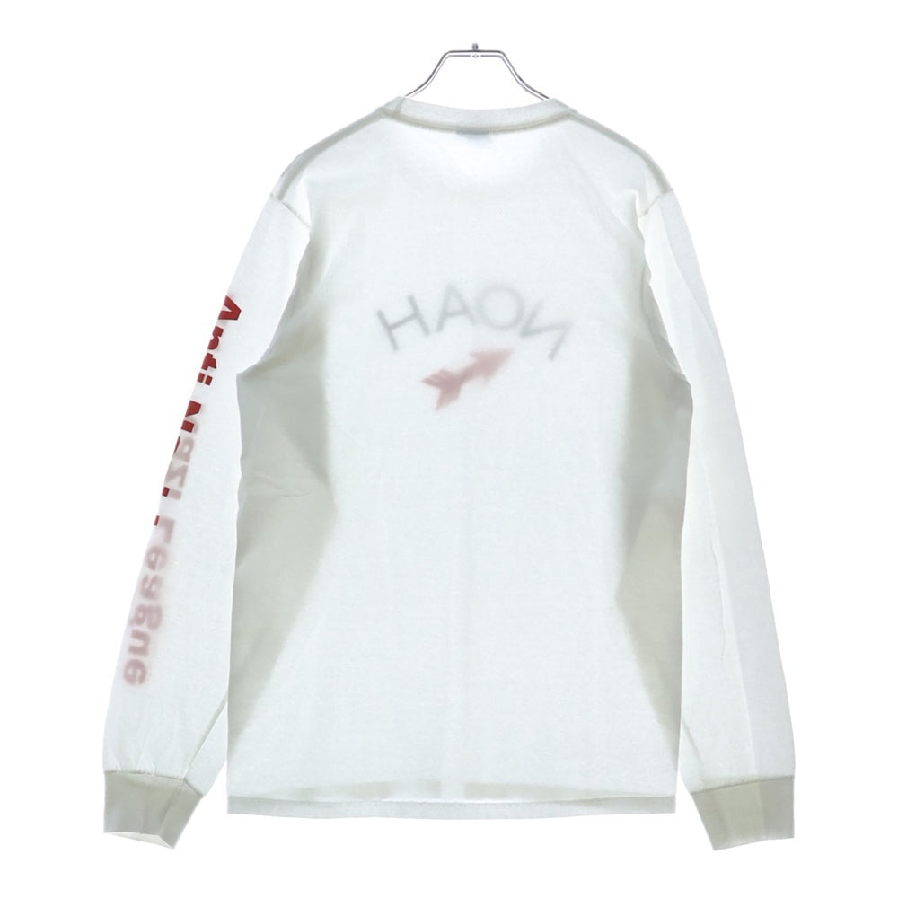 NOAH(ノア) ロゴプリント クルーネック 長袖Tシャツ カットソー ホワイト