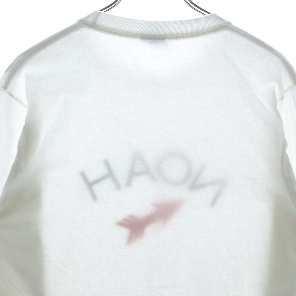 NOAH(ノア) ロゴプリント クルーネック 長袖Tシャツ カットソー ホワイト