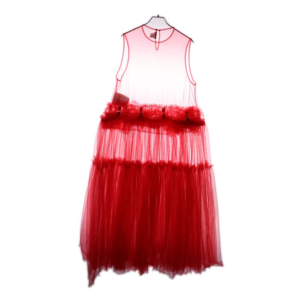 NOIR KEI NINOMIYA(ノワール ケイニノミヤ) Detachable Skirt Dress ディタッチブル スカートドレス チュールワンピース レッド レディース 3O-O002 AD2024