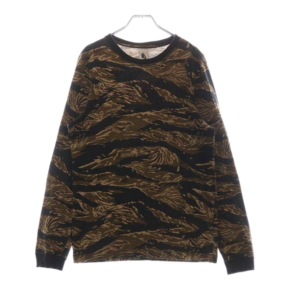 NIKE(ナイキ) TIGER CAMO L/S TEE タイガーカモ柄Tシャツ 長袖クルーネックカットソー ブラウン/ブラック 916433-235