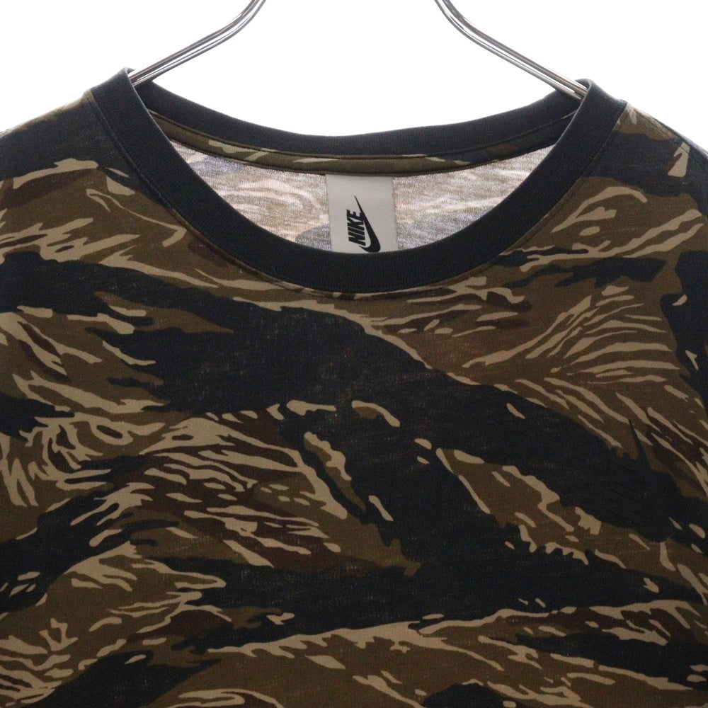 NIKE(ナイキ) TIGER CAMO L/S TEE タイガーカモ柄Tシャツ 長袖クルーネックカットソー ブラウン/ブラック 916433-235