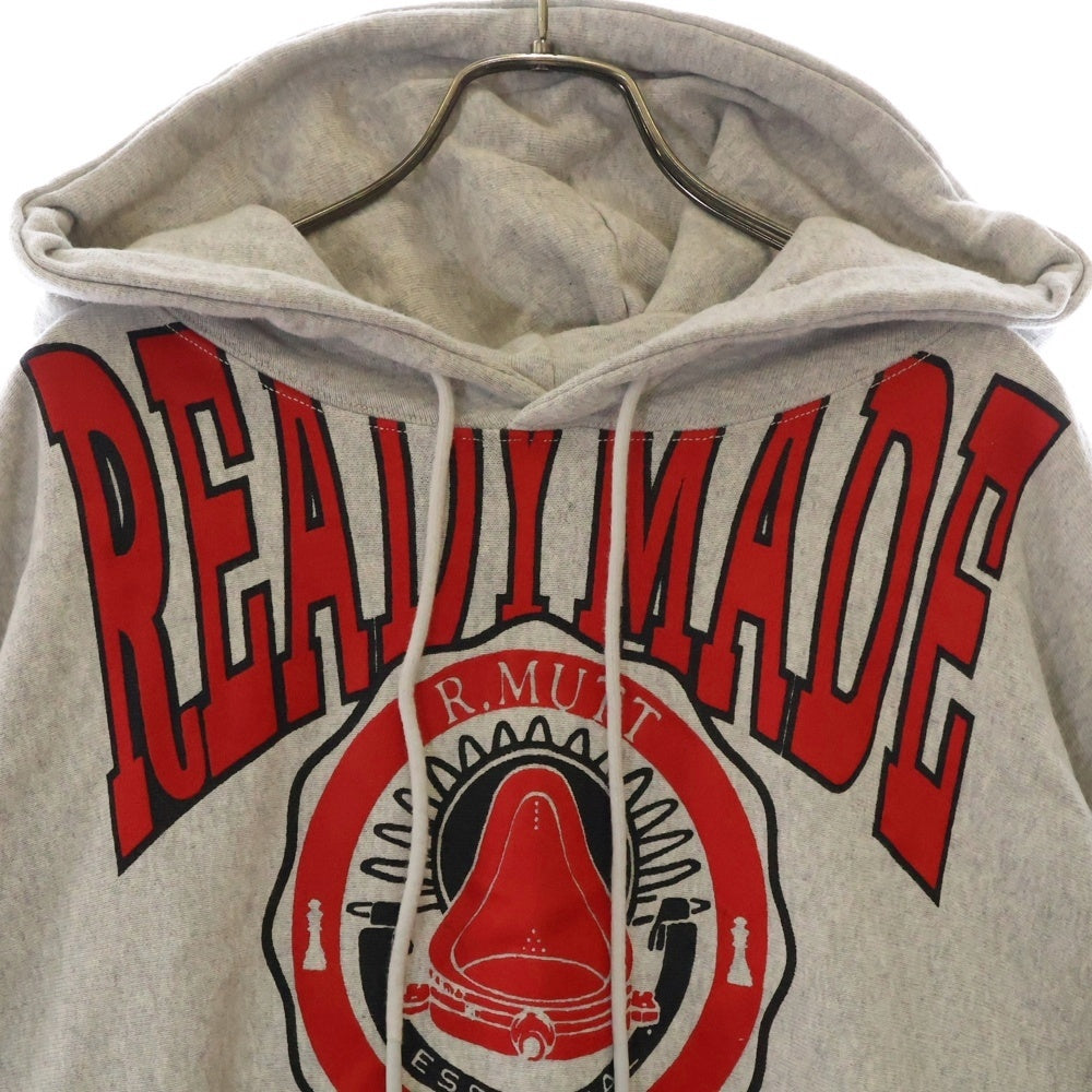 READY MADE(レディメイド) 21AW HOODIE R MUTT アールマット スウェット プルパーカー グレー RE-CO-GR-00-00-195