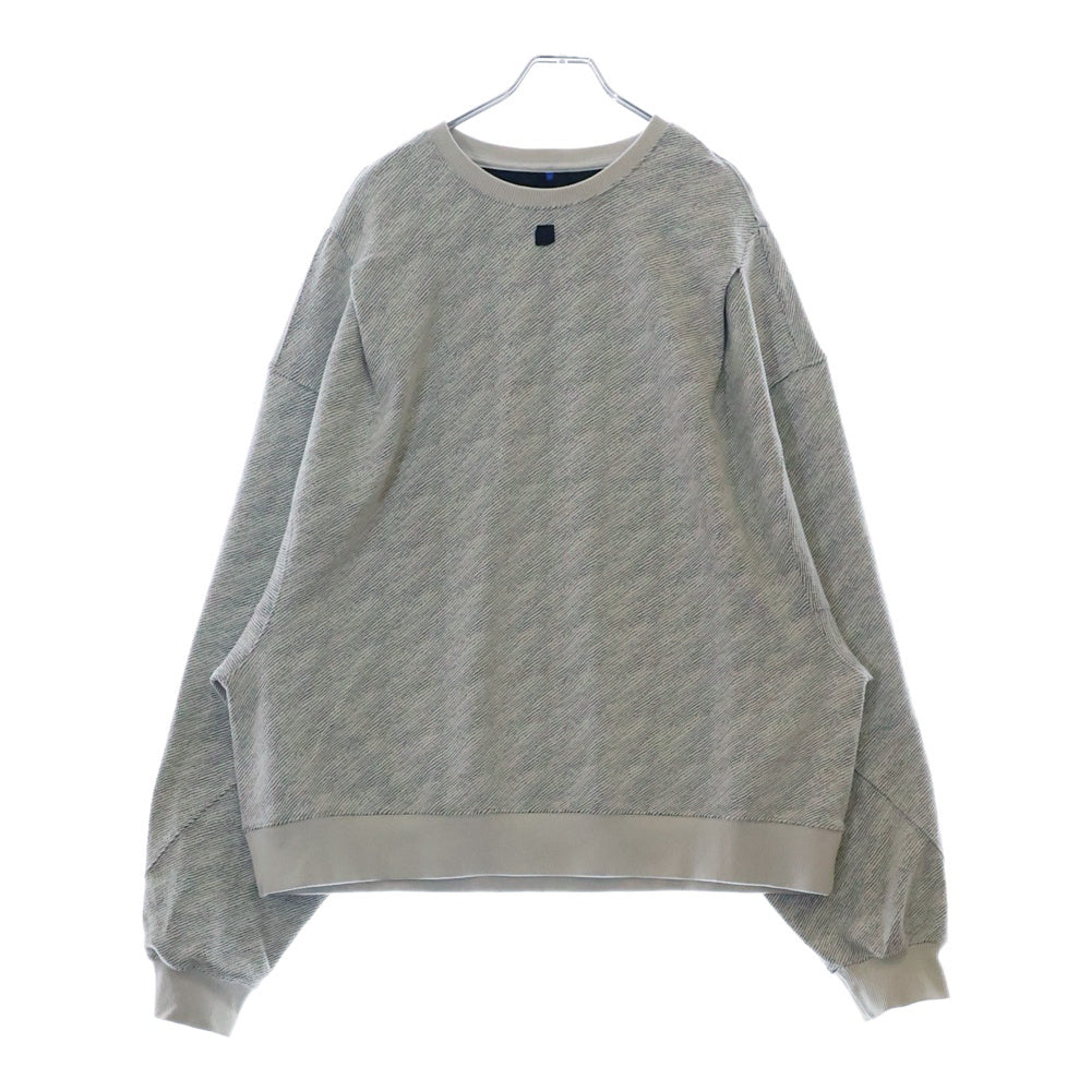 ADER ERROR(アーダーエラー) クルーネック ロゴ スウェットトレーナー ボタンデザイン グレー BN01FWSW0104BK