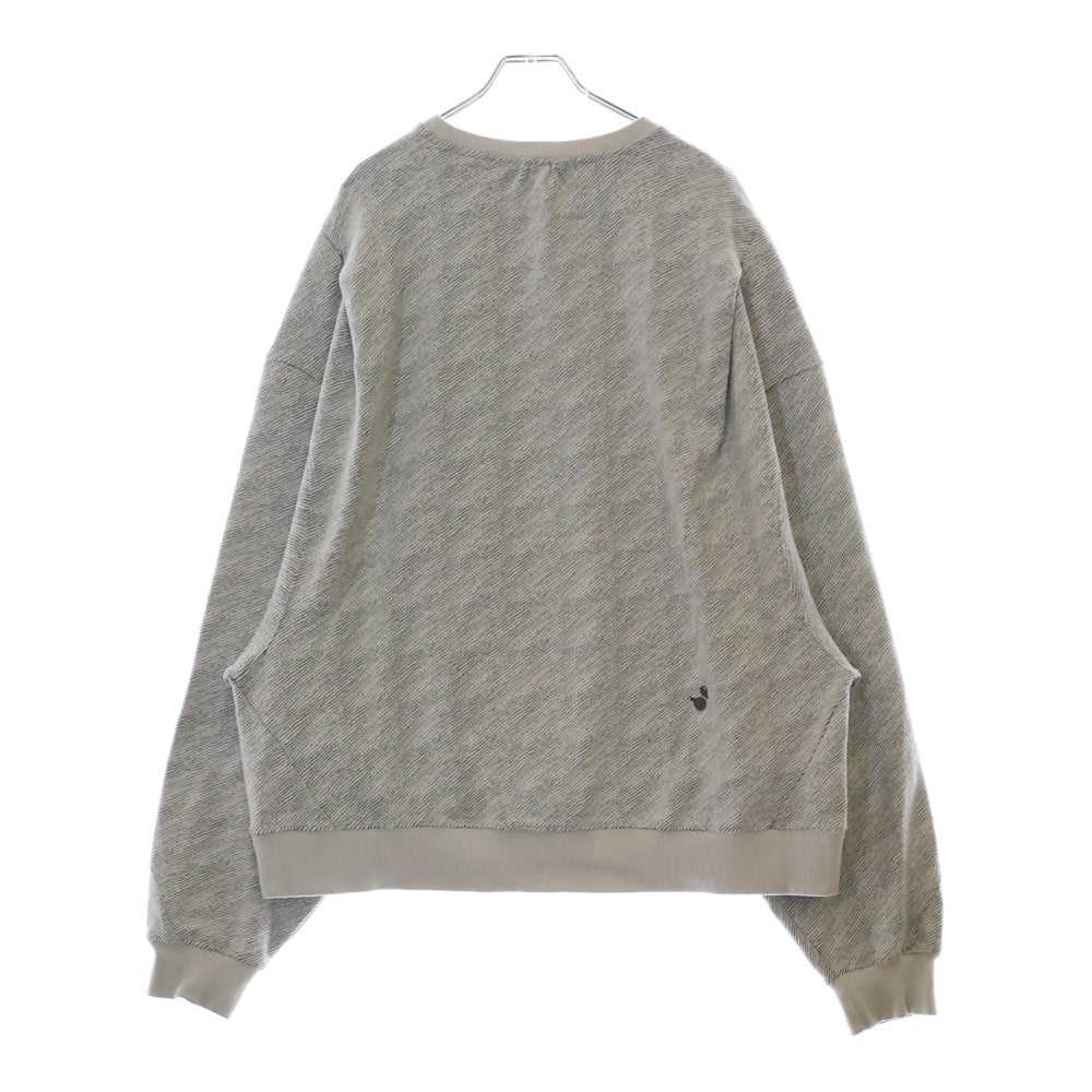 ADER ERROR(アーダーエラー) クルーネック ロゴ スウェットトレーナー ボタンデザイン グレー BN01FWSW0104BK