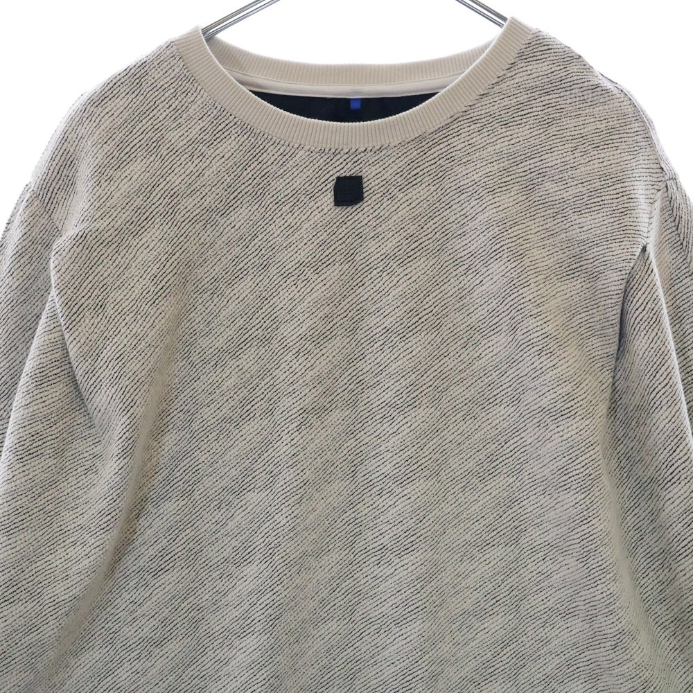 ADER ERROR(アーダーエラー) クルーネック ロゴ スウェットトレーナー ボタンデザイン グレー BN01FWSW0104BK