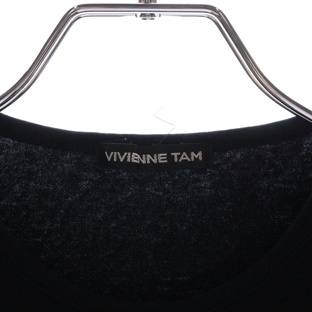 VIVIENNE TAM(ヴィヴィアンタム) ドラゴン ラバープリント クルーネック半袖Tシャツ カットソー レディース ブラック 016-160342