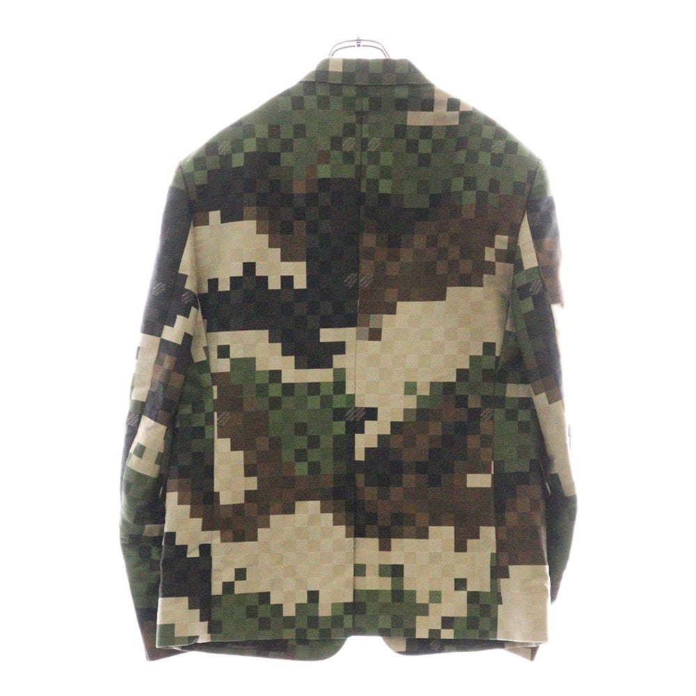 LOUIS VUITTON(ルイヴィトン) 24SS ダモフラージュ ダミエ ピクセル 迷彩 カモフラ総柄 2B テーラードジャケット ベージュ/カーキ RM241 HSB HQJ60E