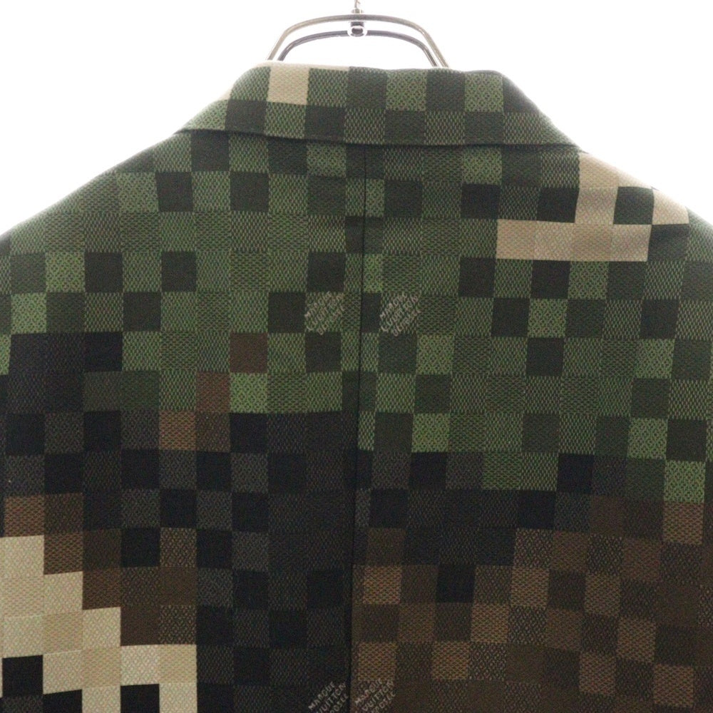 LOUIS VUITTON(ルイヴィトン) 24SS ダモフラージュ ダミエ ピクセル 迷彩 カモフラ総柄 2B テーラードジャケット ベージュ/カーキ RM241 HSB HQJ60E