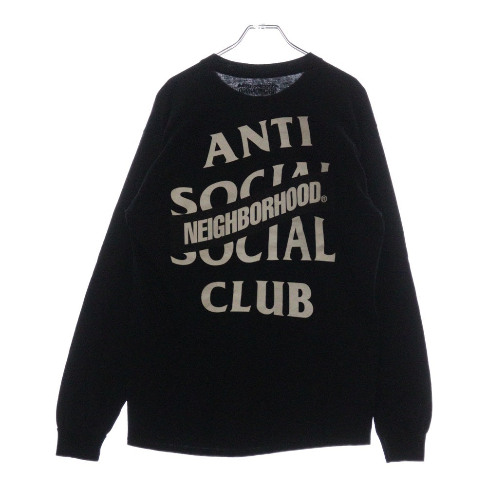 NEIGHBORHOOD(ネイバーフッド) 20AW ×ANTI SOCIAL SOCIAL CLUB L/S TEE アンチソーシャルソーシャルクラブ バックロゴプリントTシャツ 長袖クルーネックカットソー ブラック