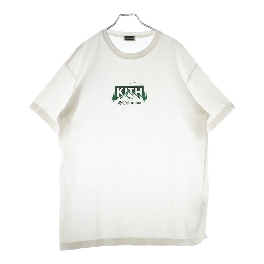 KITH(キス) ×COLUMBIA LANDSCAPE CLASSIC LOGO TEE コロンビア ランドスケープ クラシックロゴプリントTシャツ 半袖クルーネックカットソー ホワイト KHM031999