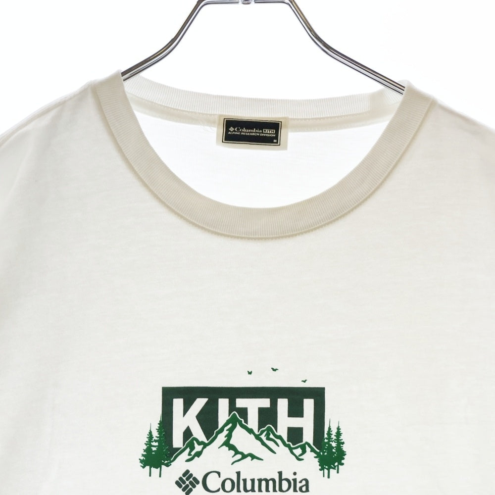 KITH(キス) ×COLUMBIA LANDSCAPE CLASSIC LOGO TEE コロンビア ランドスケープ クラシックロゴプリントTシャツ 半袖クルーネックカットソー ホワイト KHM031999