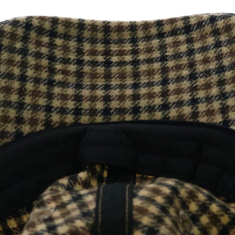 MAISON SPECIAL(メゾンスペシャル ) MULTI FABRIC CAP マルチ ファブリック キャップ ガンクラブチェック ブラウン 21242665502