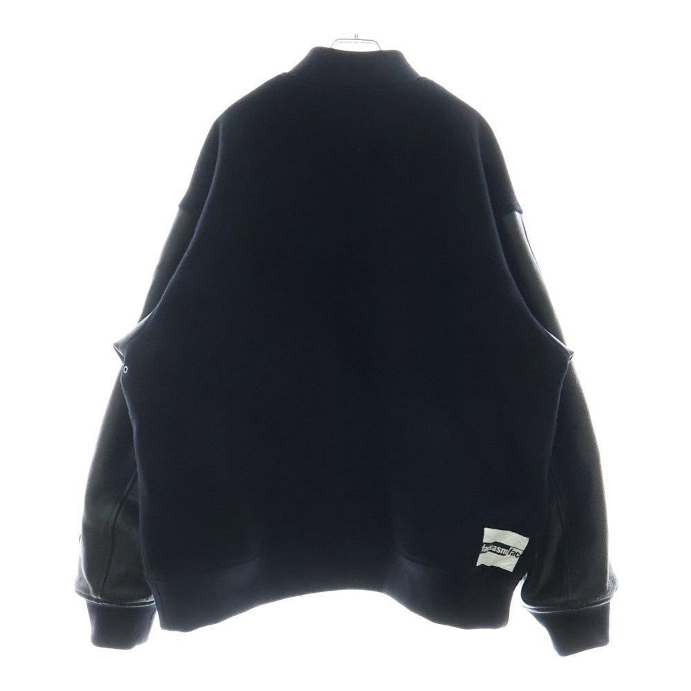 FACETASM(ファセッタズム) 22AW EMBLEM STADIUM JACKET エンブレム スタジアム ジャケット スタジャン フロントパッチ ブラック TOF-JK-M03