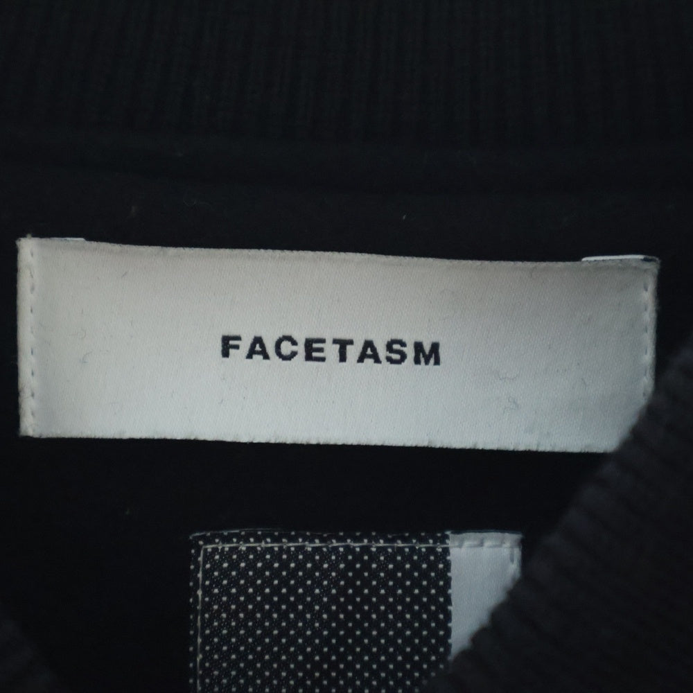 FACETASM(ファセッタズム) 22AW EMBLEM STADIUM JACKET エンブレム スタジアム ジャケット スタジャン フロントパッチ ブラック TOF-JK-M03