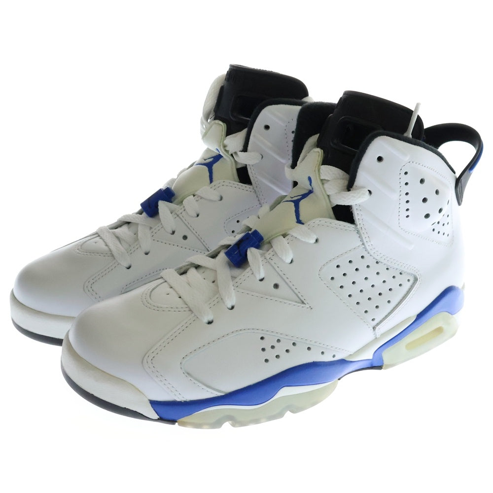 NIKE(ナイキ) 【観賞用 2014年製】 AIR JORDAN 6 RETRO SPORT BLUE エア ジョーダン 6 スポーツブルー ハイカットスニーカー ホワイト/ブルー US8.5/26.5cm 384664-107