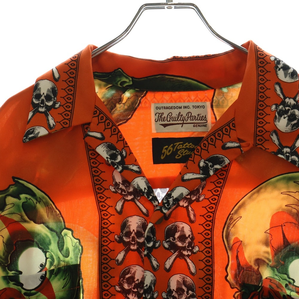 WACKO MARIA(ワコマリア) 21SS ×56 TATTOO STUDIO S/S HAWAIIAN SHIRT 56 タトゥー スタジオ ショートスリーブ ハワイアン 半袖シャツ オレンジ/グリーン 56TS-WM-HI06