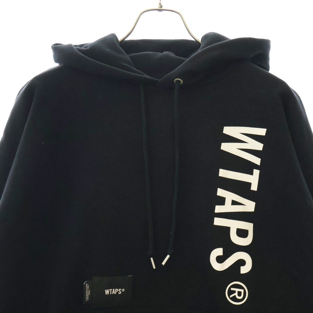 WTAPS(ダブルタップス) 23AW SIGN HOODY COTTON SCREEN サイン フーディー コットン スクリーン プルオーバーパーカー ロゴプリント ブラック 232-ATDT-HPM01S