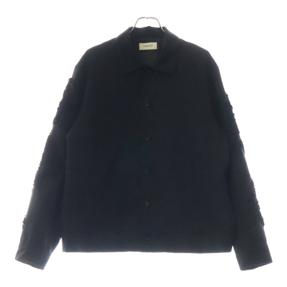 TAAKK(ターク) 24SS STUDIOUS別注 スラッシュ キルト エンブロイダリー 長袖 ブルゾン ジャケット ブラック TA24SS-BL023STU