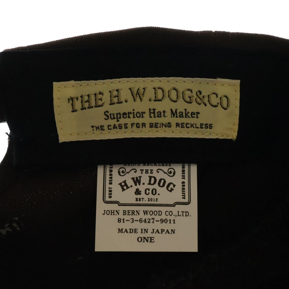 THE H.W.DOG&CO(ドッグアンドコー) SQUARE BRIM CAP ロゴパッチ スクエア ブリム 5パネルキャップ ブラウン D-01023