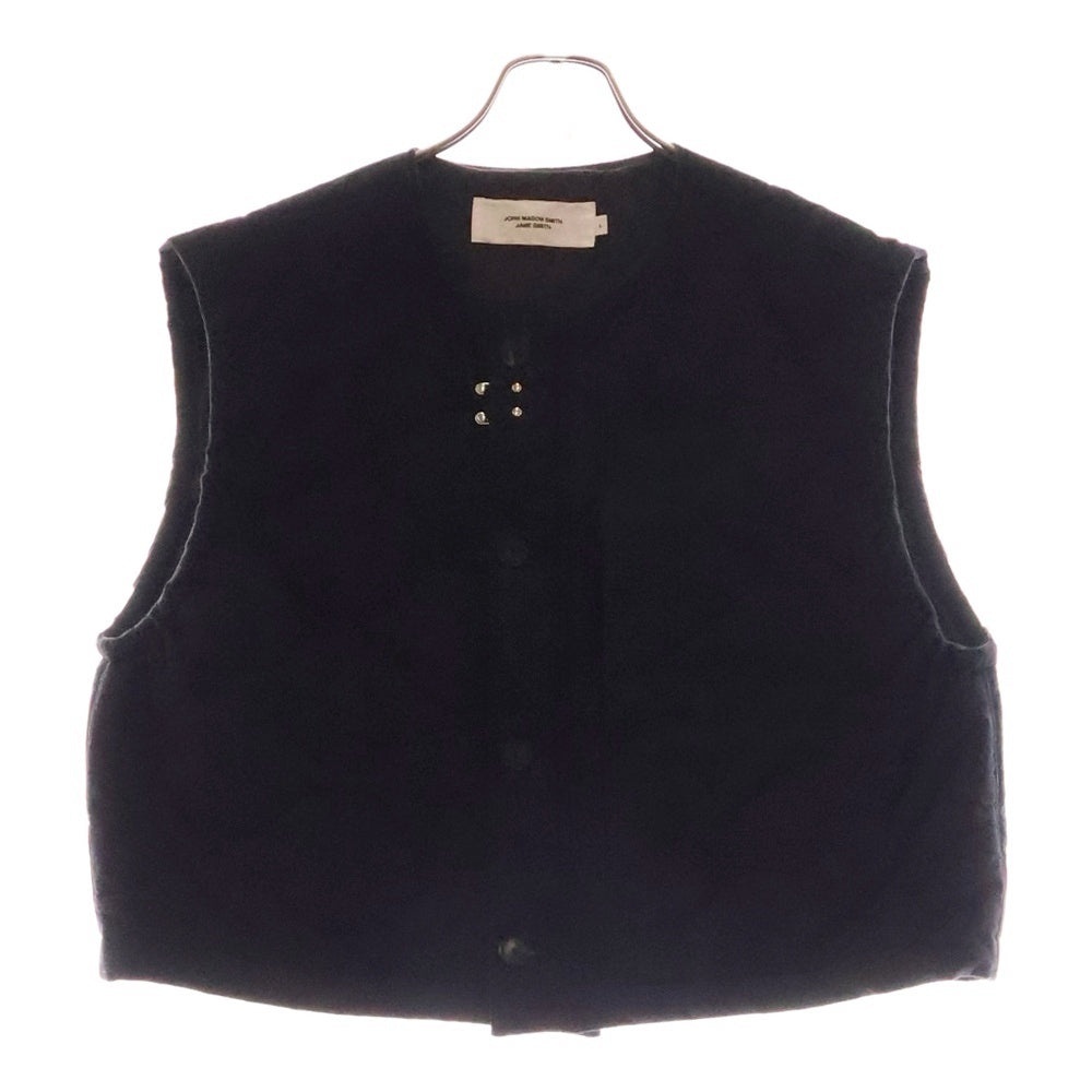 JOHN MASON SMITH(ジョン メイソン スミス) 24SS WASHED COTTON BROAD QUILTED VEST ウォッシュド コットン ブロード キルティングベスト ブラック 24SVE-#230S