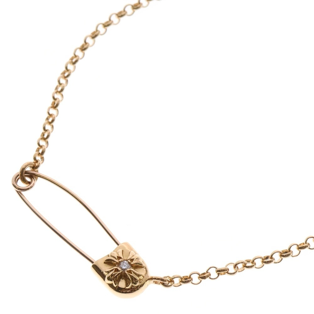 CHROME HEARTS(クロムハーツ) 22K SAFETY PIN NECKLACE セーフティピン ロールチェーン 1ダイヤ ネックレス ゴールド