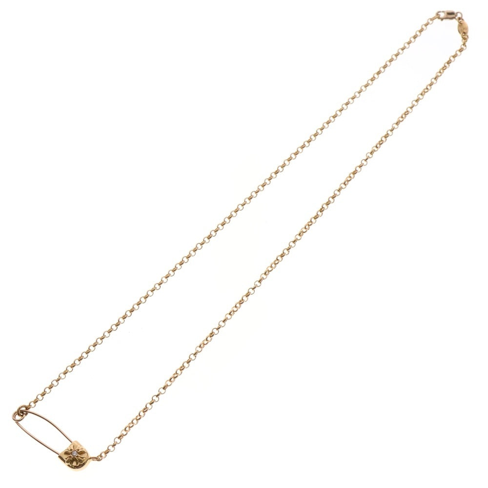 CHROME HEARTS(クロムハーツ) 22K SAFETY PIN NECKLACE セーフティピン ロールチェーン 1ダイヤ ネックレス ゴールド